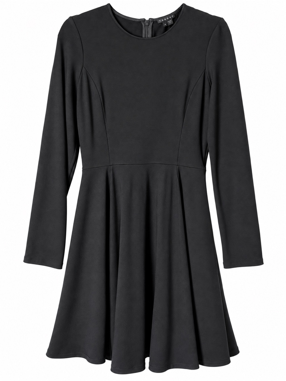 Theory Tillora Black Long Sleeve Fit & Flare Work Dress Size 8 Office Dress